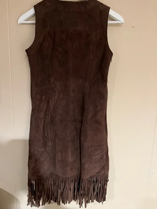 Joseph Brown Suede Fringe Dress - Picture 4 of 4